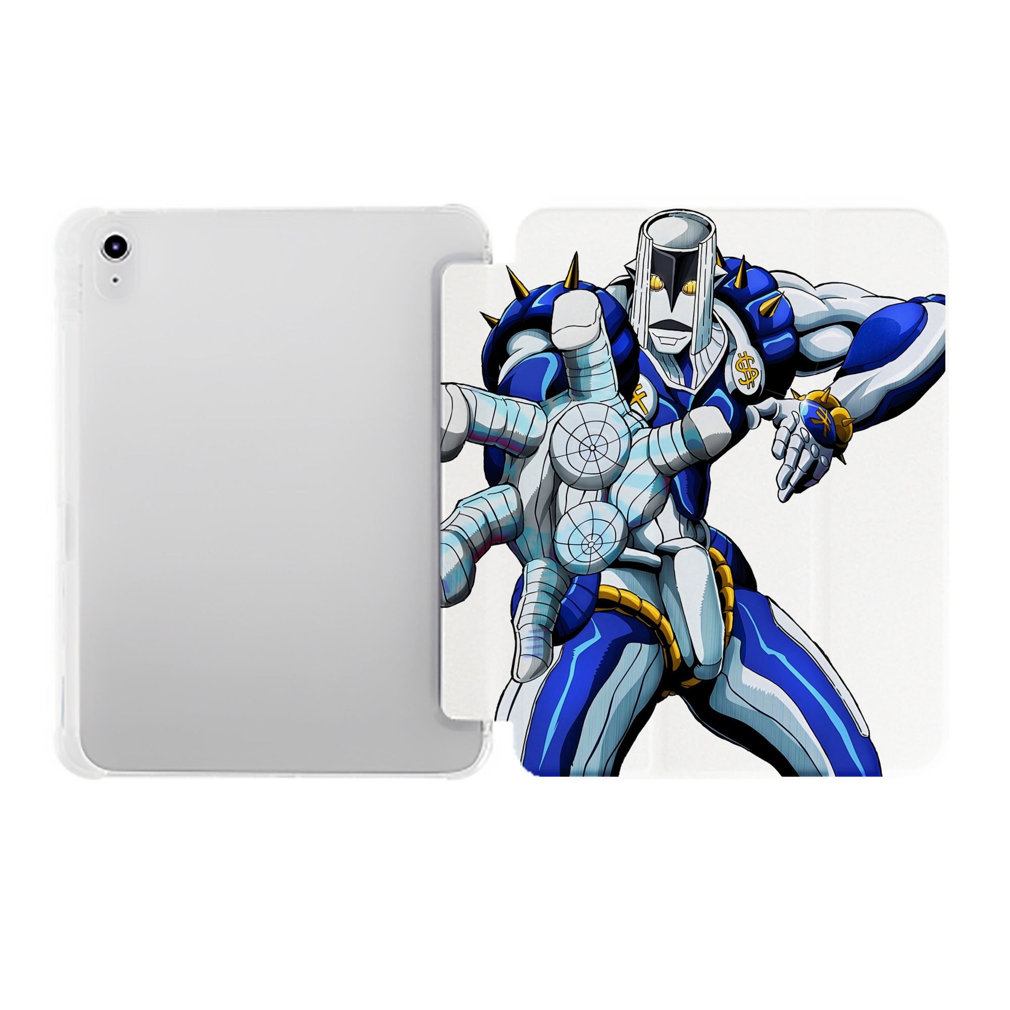 （画像用） ジョジョの奇妙な冒険 虹村億泰 にじむら おくやす JoJo's Bizarre Adventure Nijimura Okuyasu IPad ケース ペン収納付き 三つ折りスタンド PUレザー×シリコン 対応機種9.5/10.5/10.9インチ